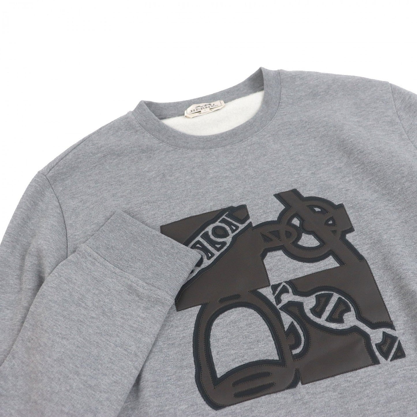 HERMES sweat cotton gray Metallerie au Carre L