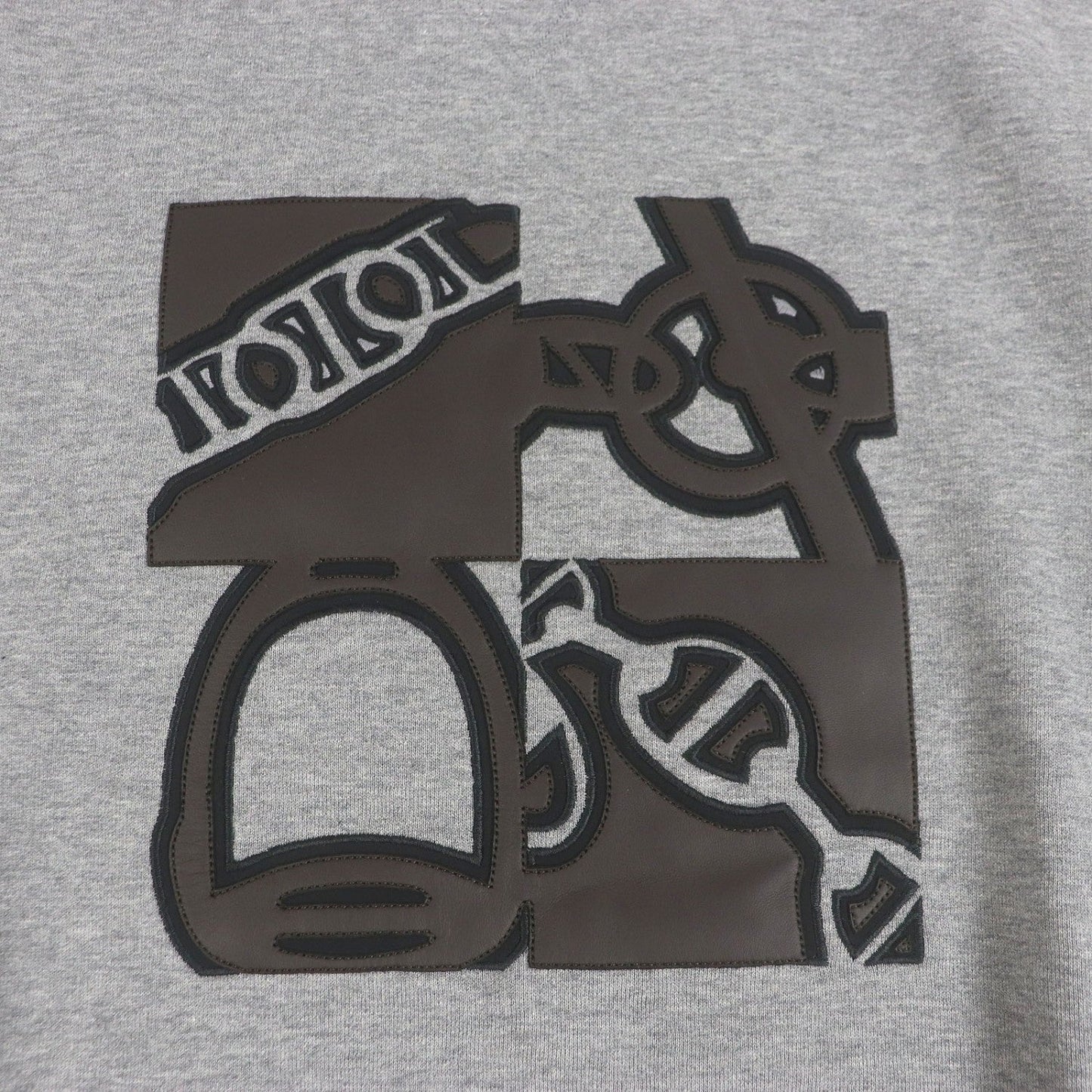 HERMES sweat cotton gray Metallerie au Carre L