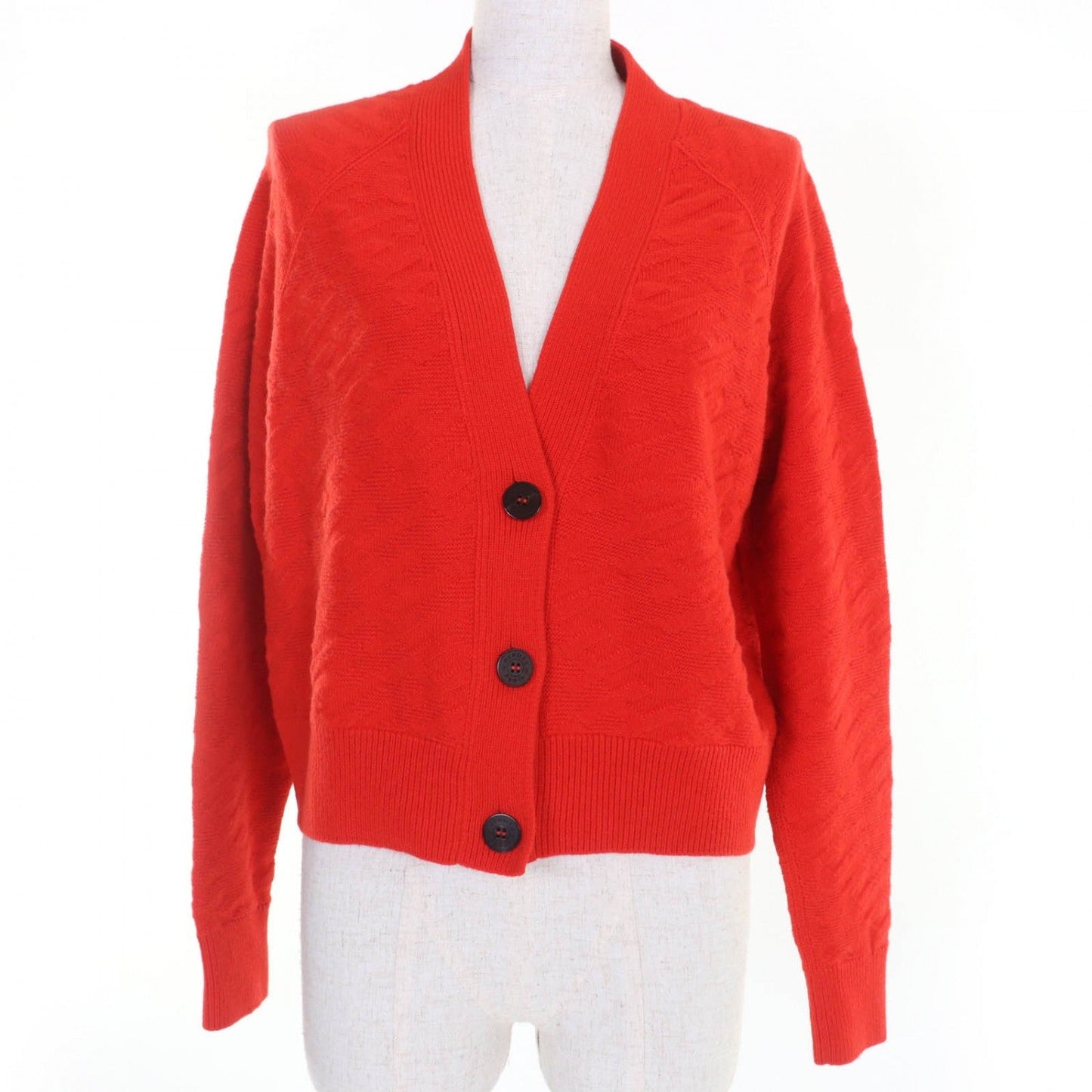 HERMES cardigan wool Red type 36