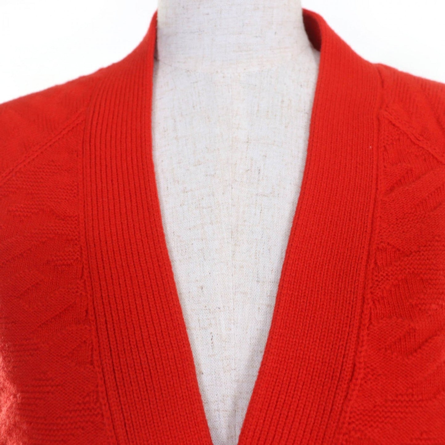HERMES cardigan wool Red type 36