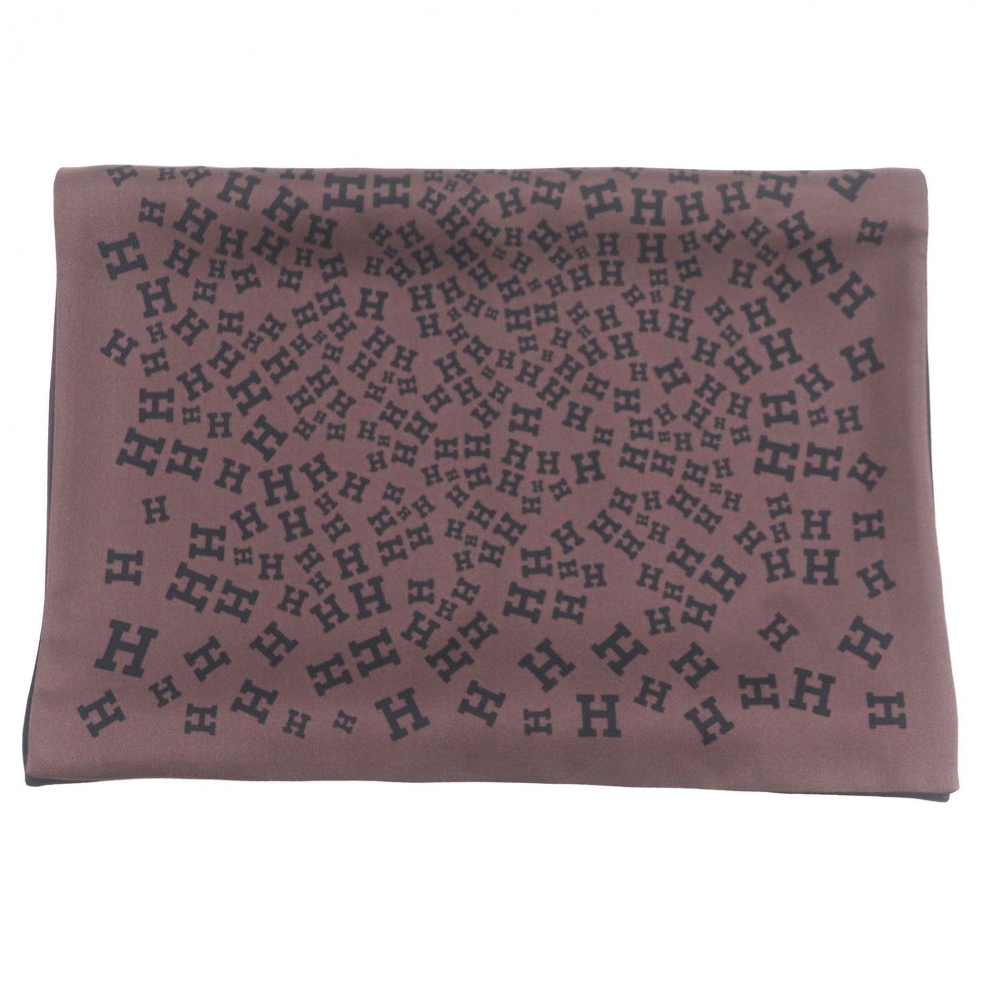 HERMES scarf silk Brown black