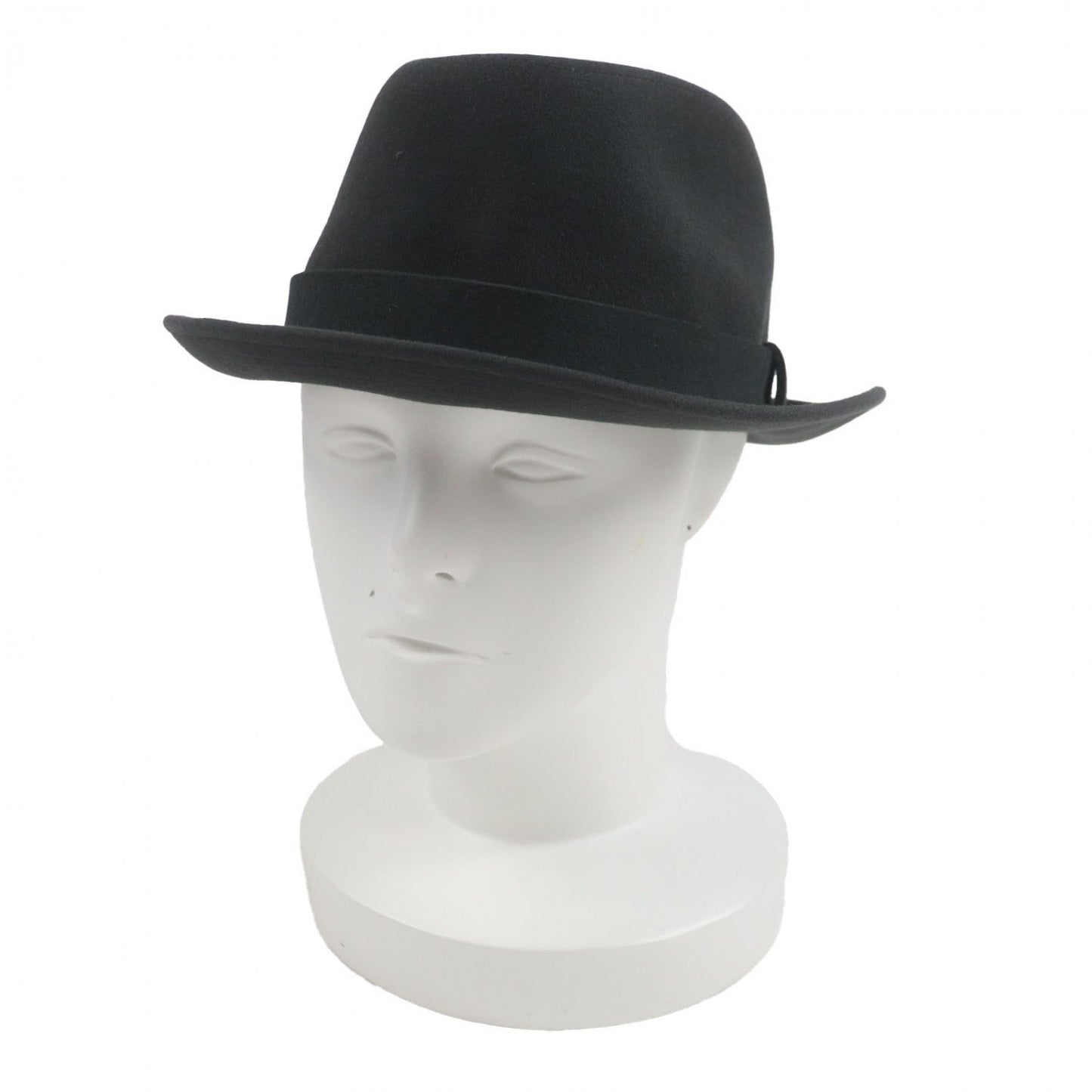 HERMES hat wool Dark gray 57