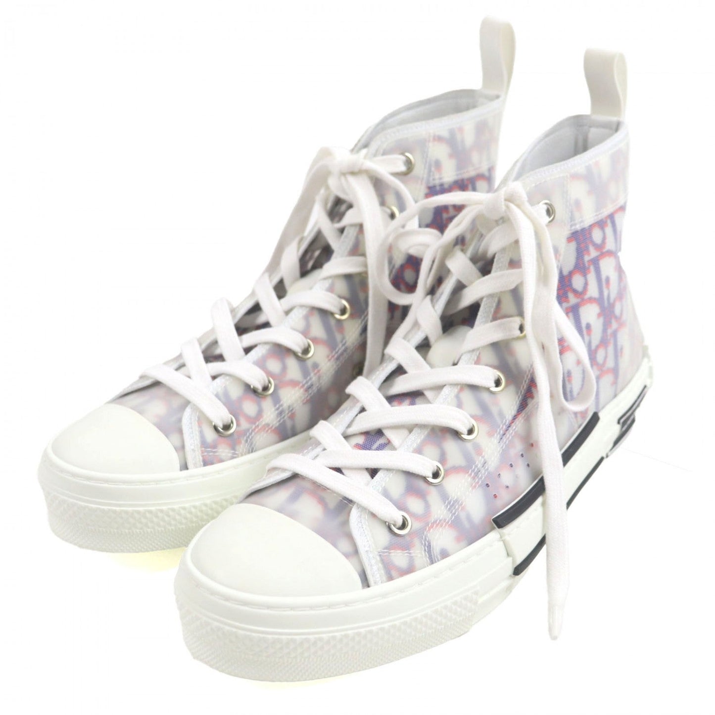 Dior HOMME High cut sneakers canvas White navy red B23 40