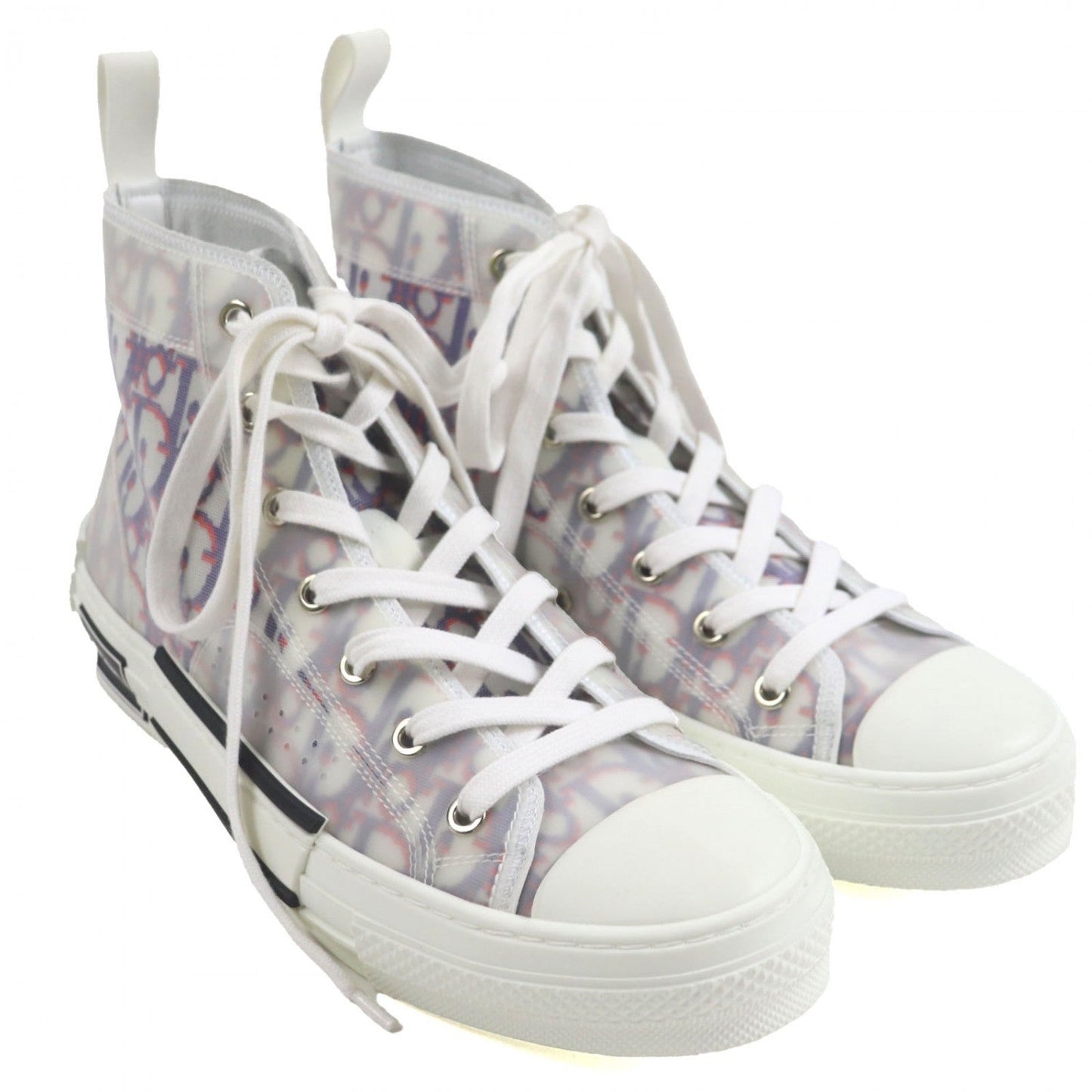 Dior HOMME High cut sneakers canvas White navy red B23 40