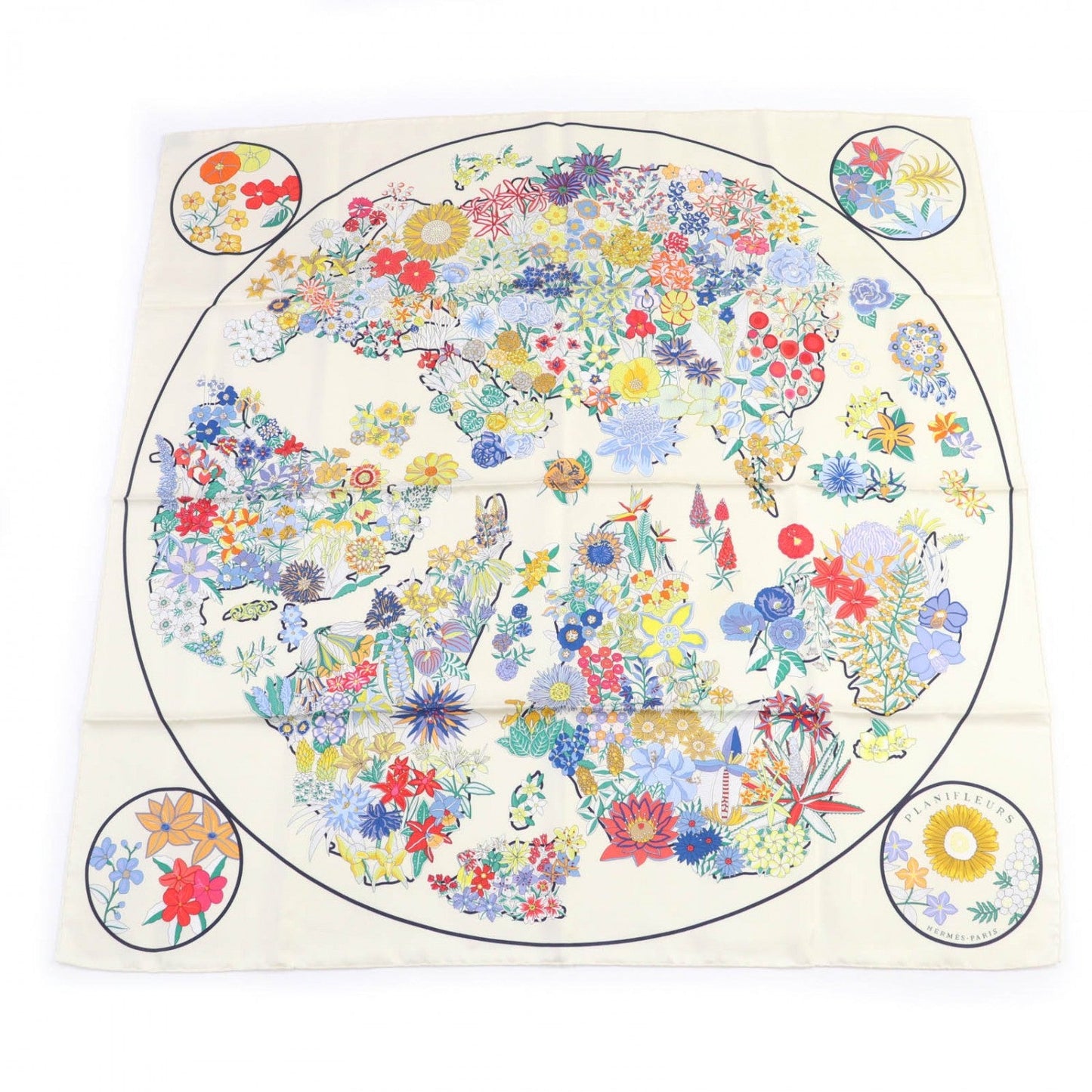 HERMES scarf silk Multi Carre90 Plat Nifleur