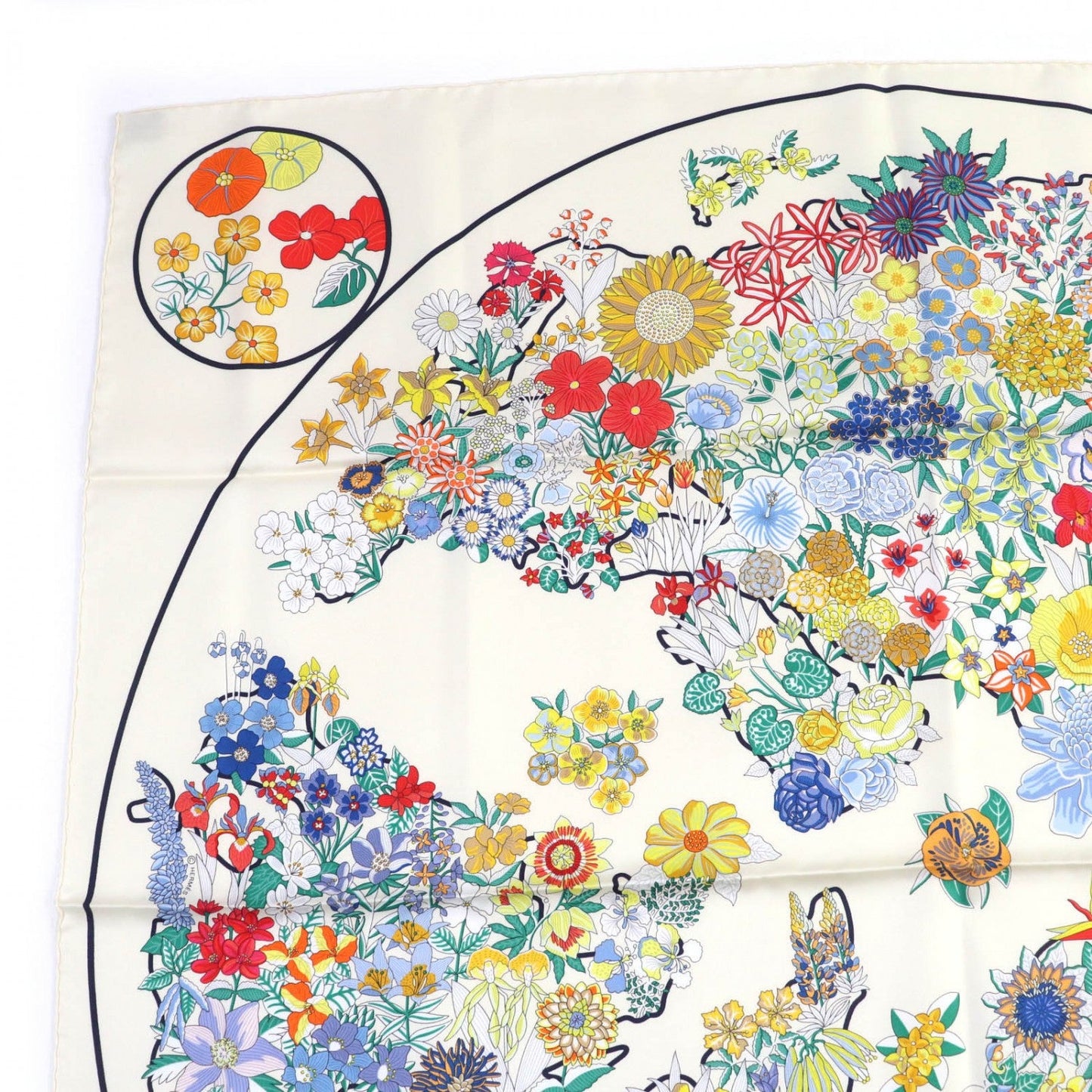 HERMES scarf silk Multi Carre90 Plat Nifleur