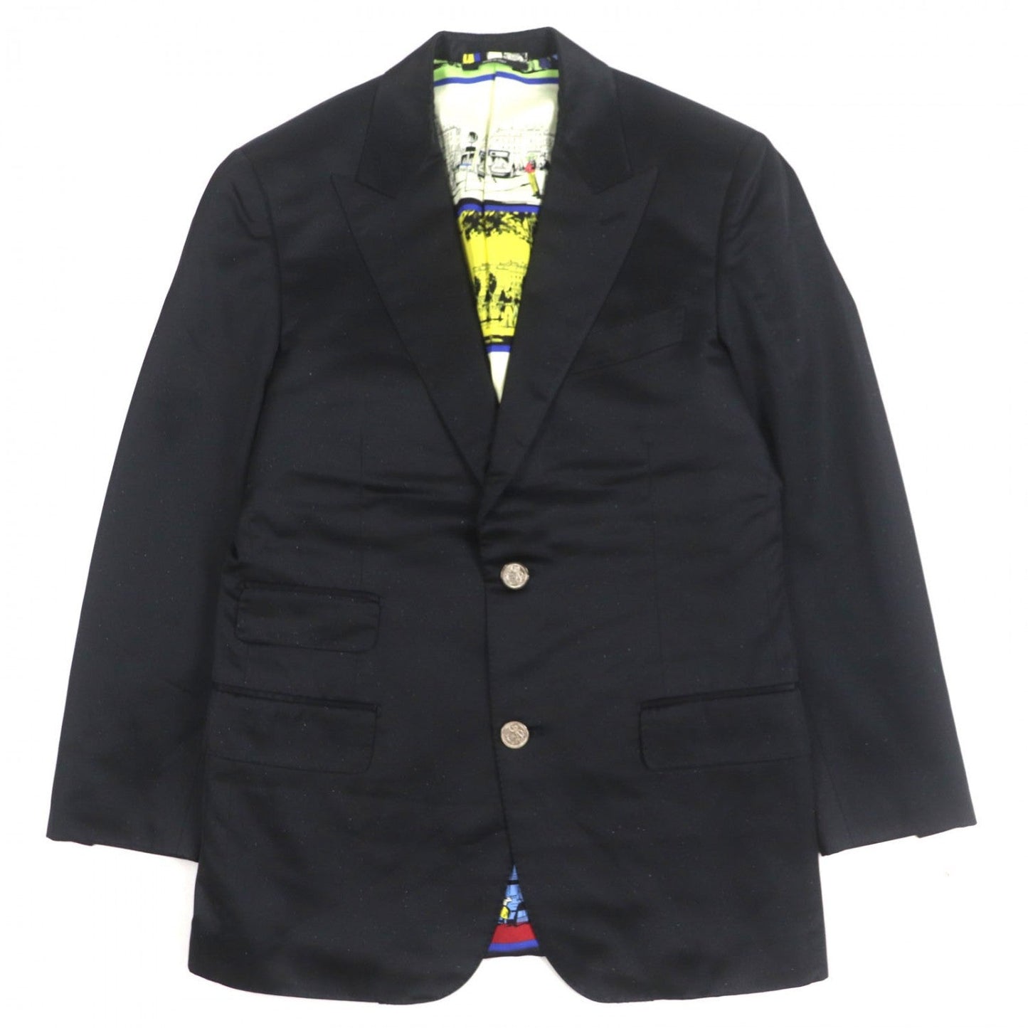 HERMES tailored jacket Rayon black 46