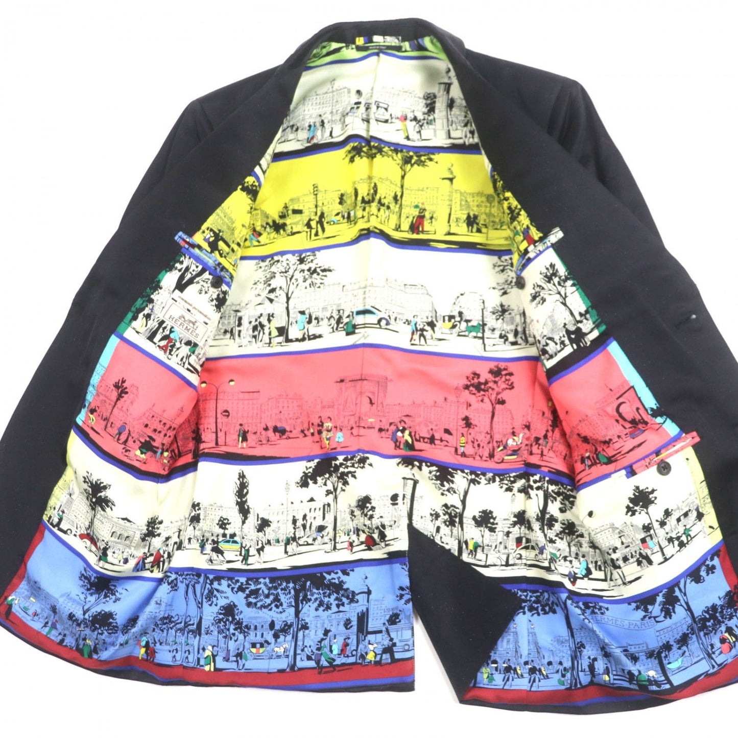 HERMES tailored jacket Rayon black 46