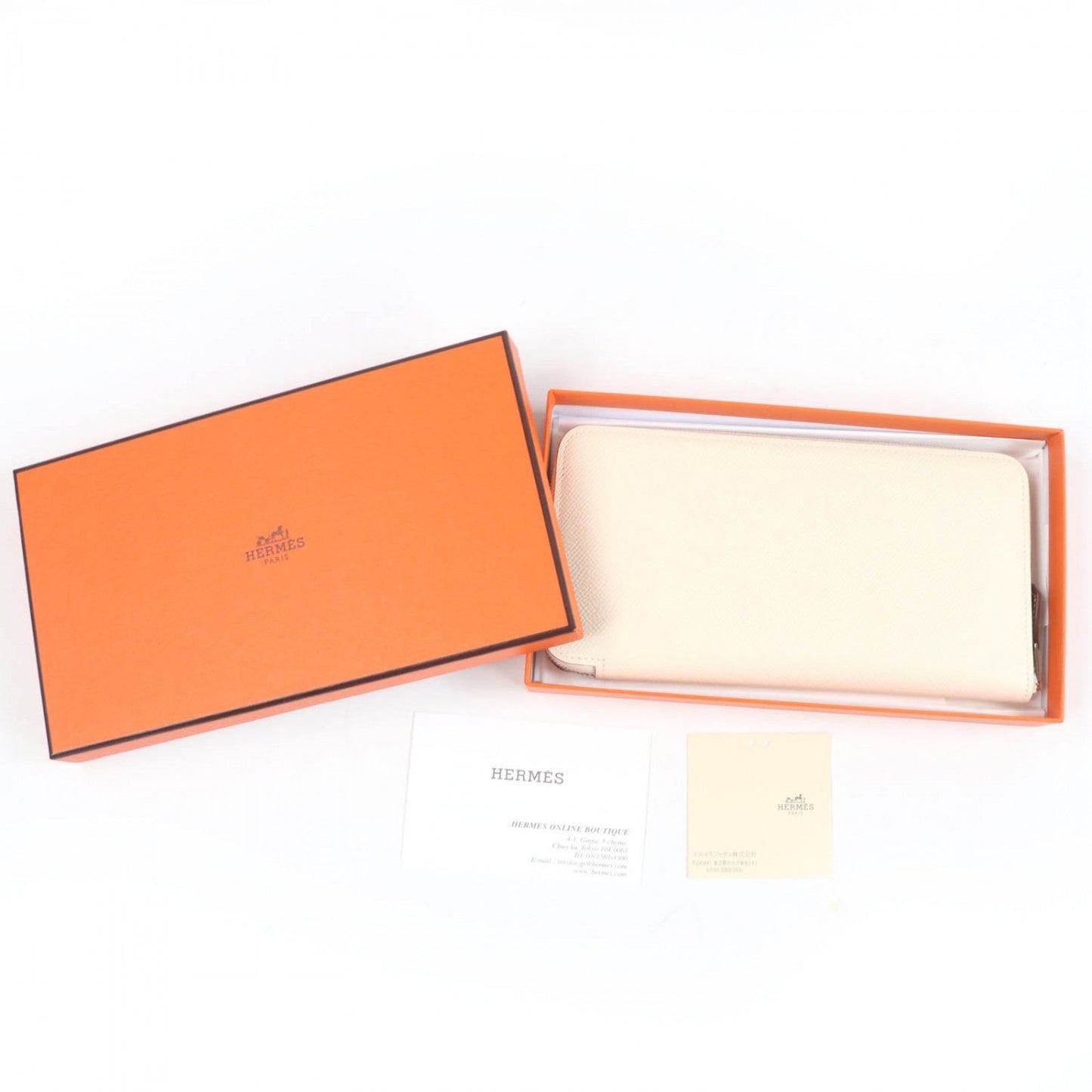 HERMES Long Wallet Purse Epsom Nata Azap Long Silk In Zip Around