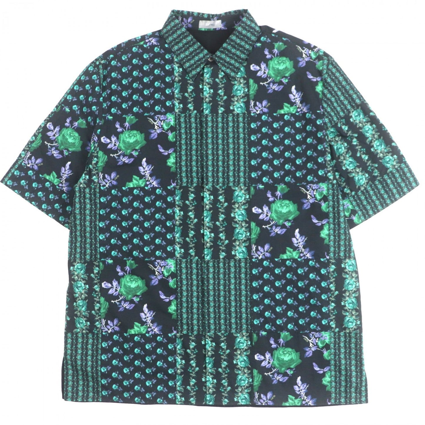 Dior HOMME Short sleeve shirt 293C517A5679 cotton Green black 40
