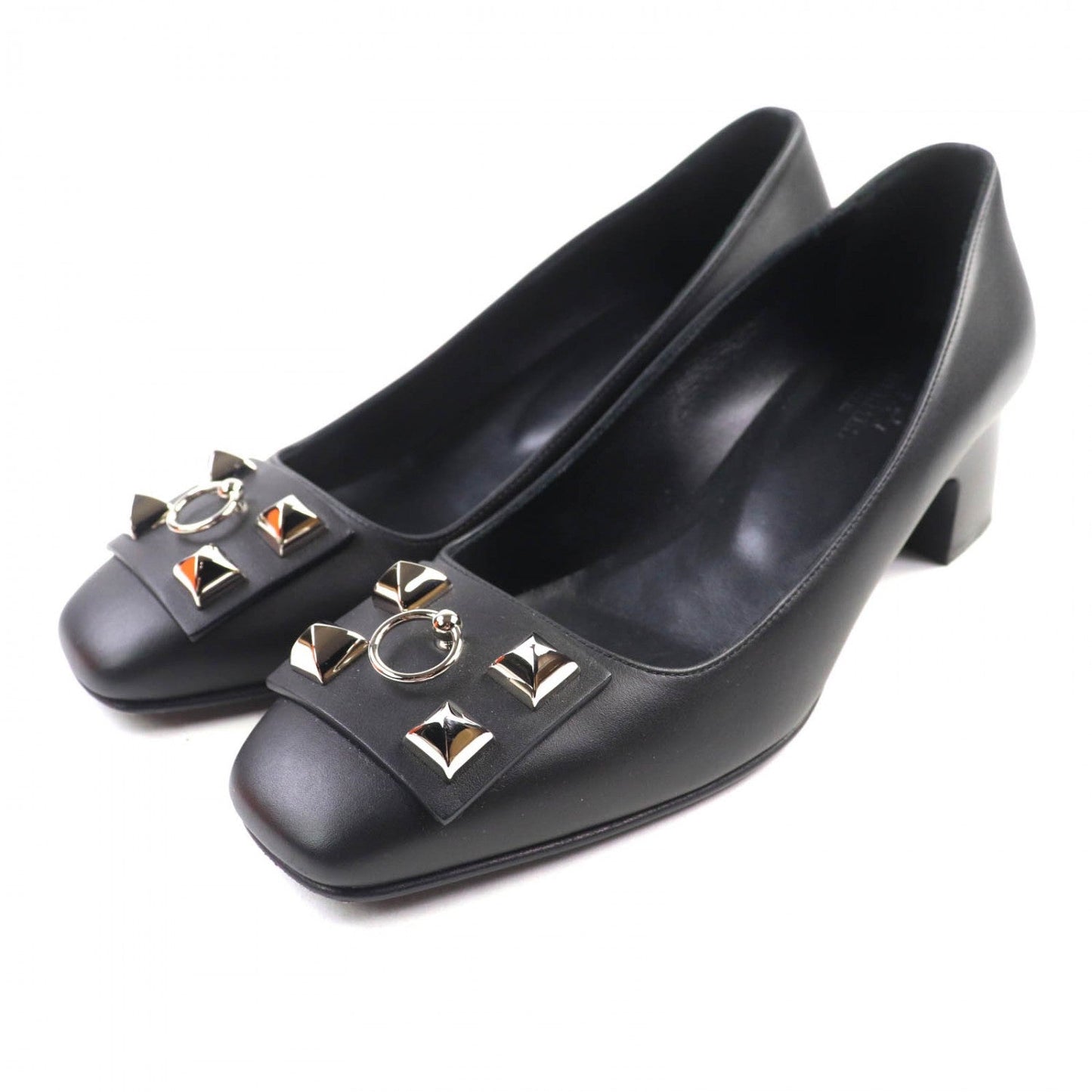 HERMES pumps leather black 37