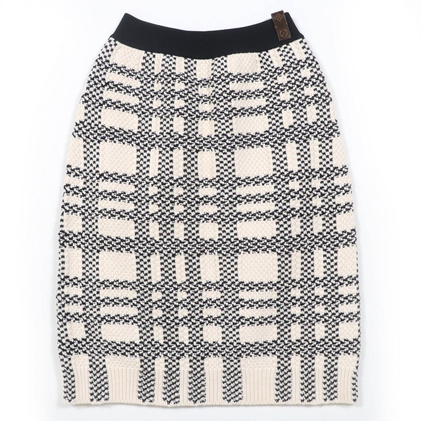 LOUIS VUITTON Tight Skirt wool White black M