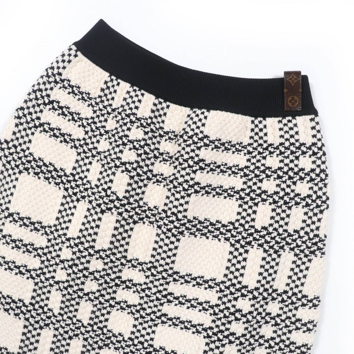 LOUIS VUITTON Tight Skirt wool White black M