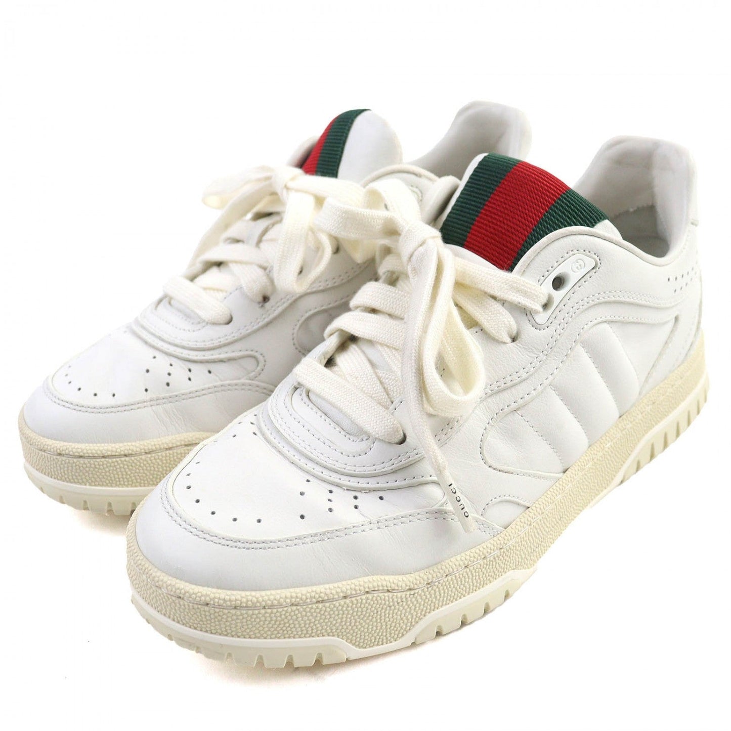 GUCCI sneakers 785728 leather White type Reweb 36.5
