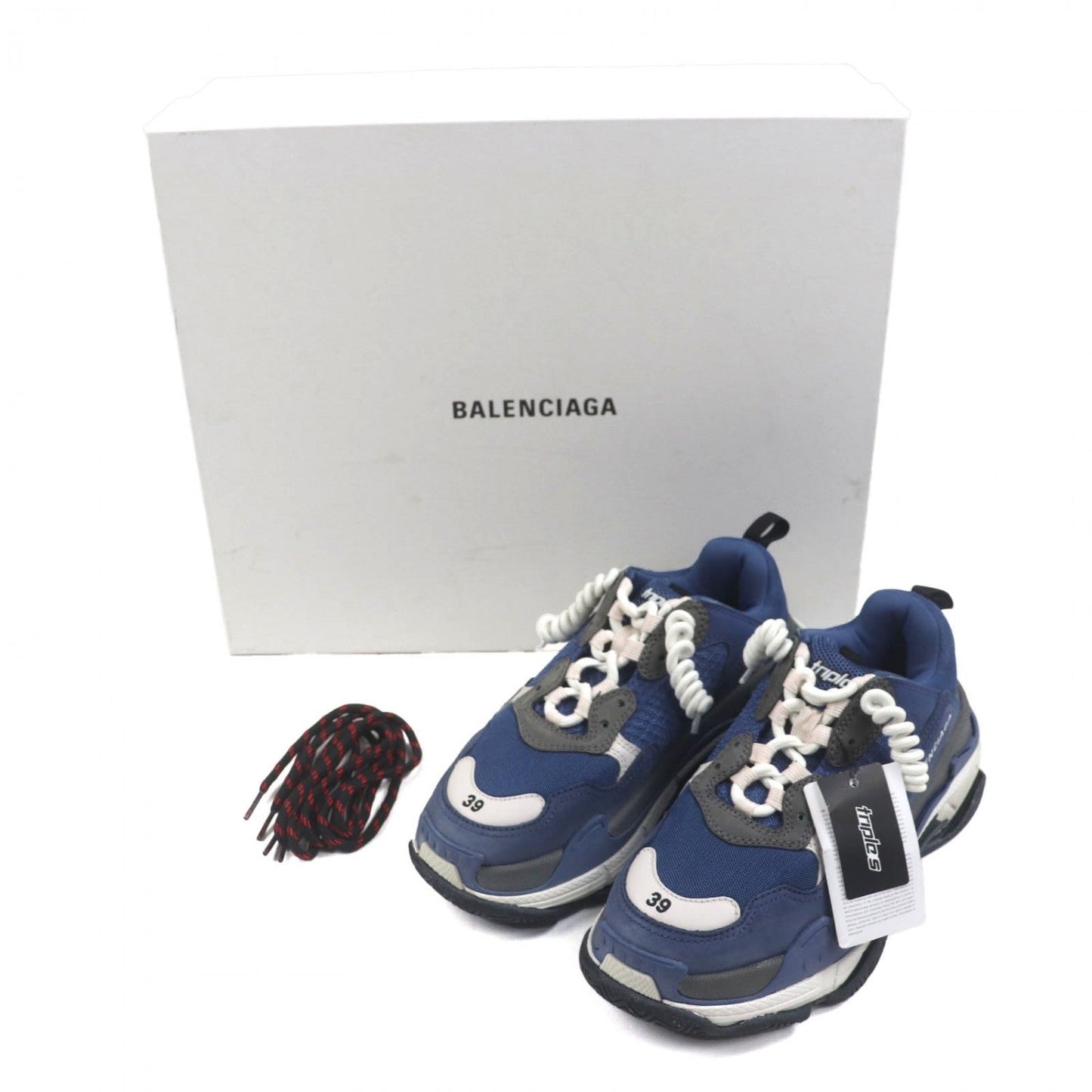 BALENCIAGA sneakers 533878 Suede leather blue TRIPLE S Triple S 39