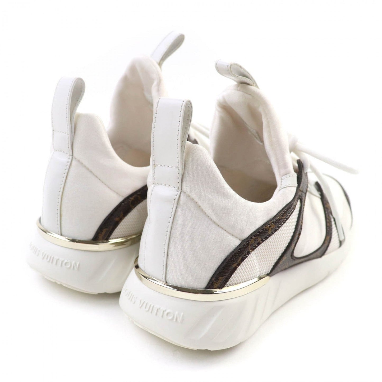 LOUIS VUITTON sneakers Monogram leather White brown After game line 35.5