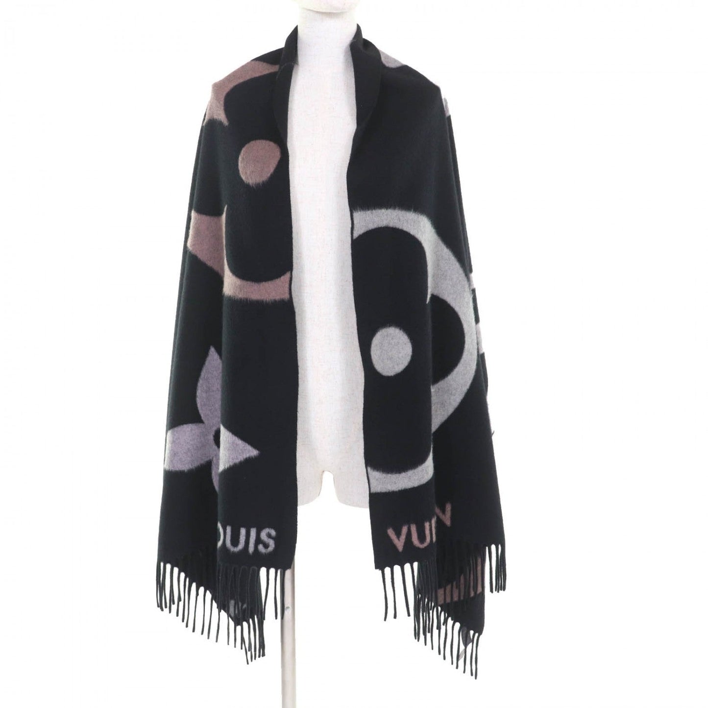 LOUIS VUITTON Scarf M76383 cashmere Noir Echarpe The Ultimate Muffler