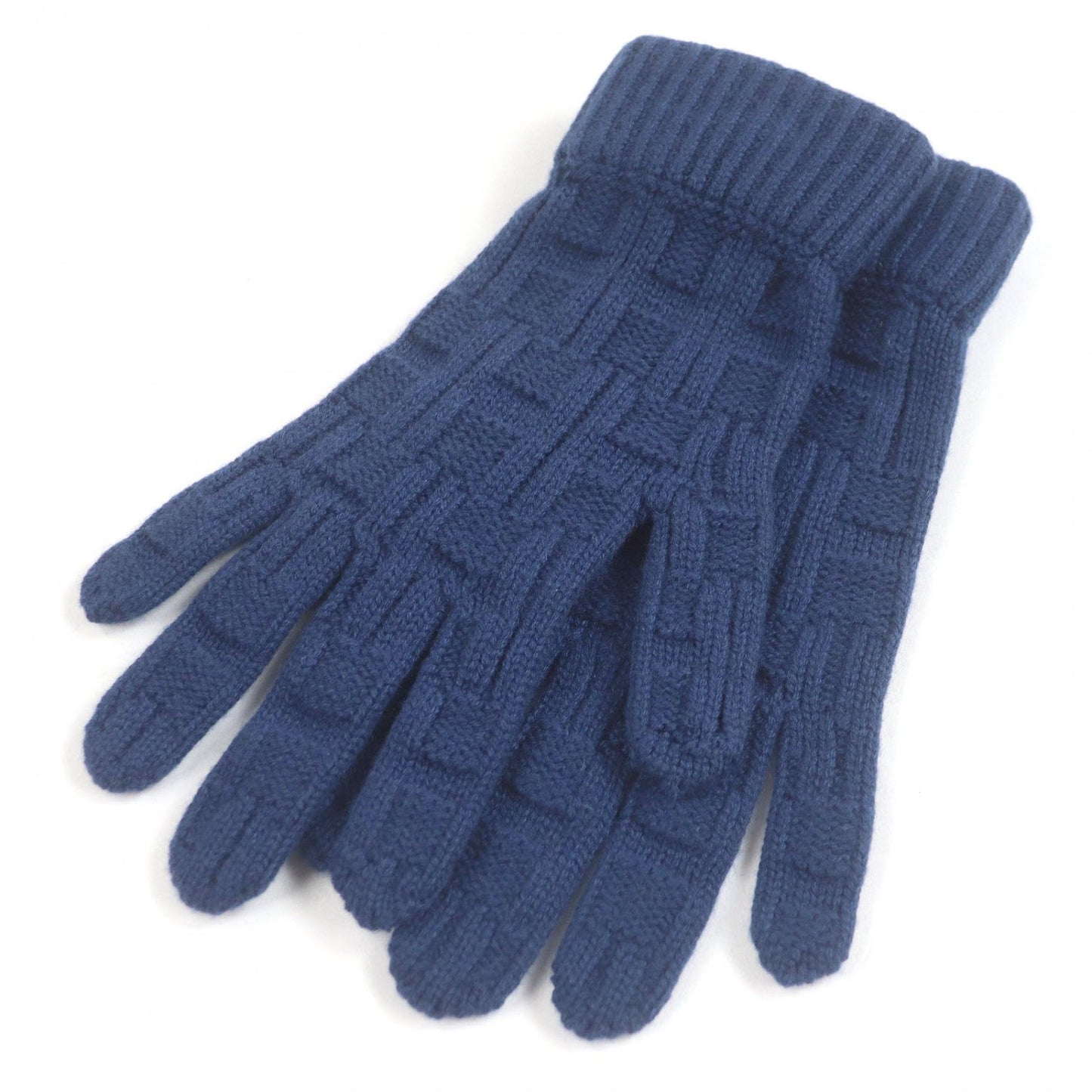 HERMES gloves cashmere Navy M
