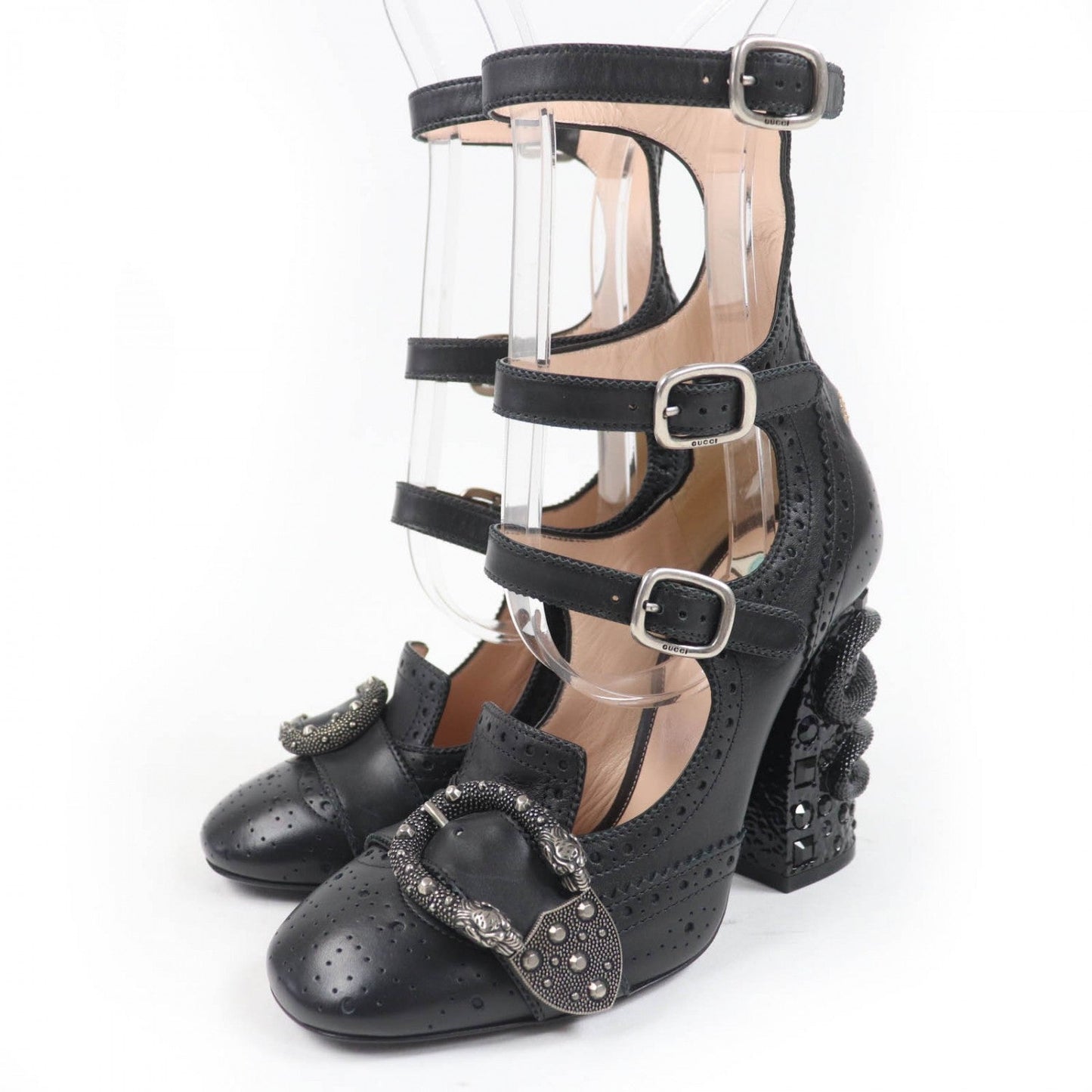 GUCCI pumps 452140 leather black 36.5