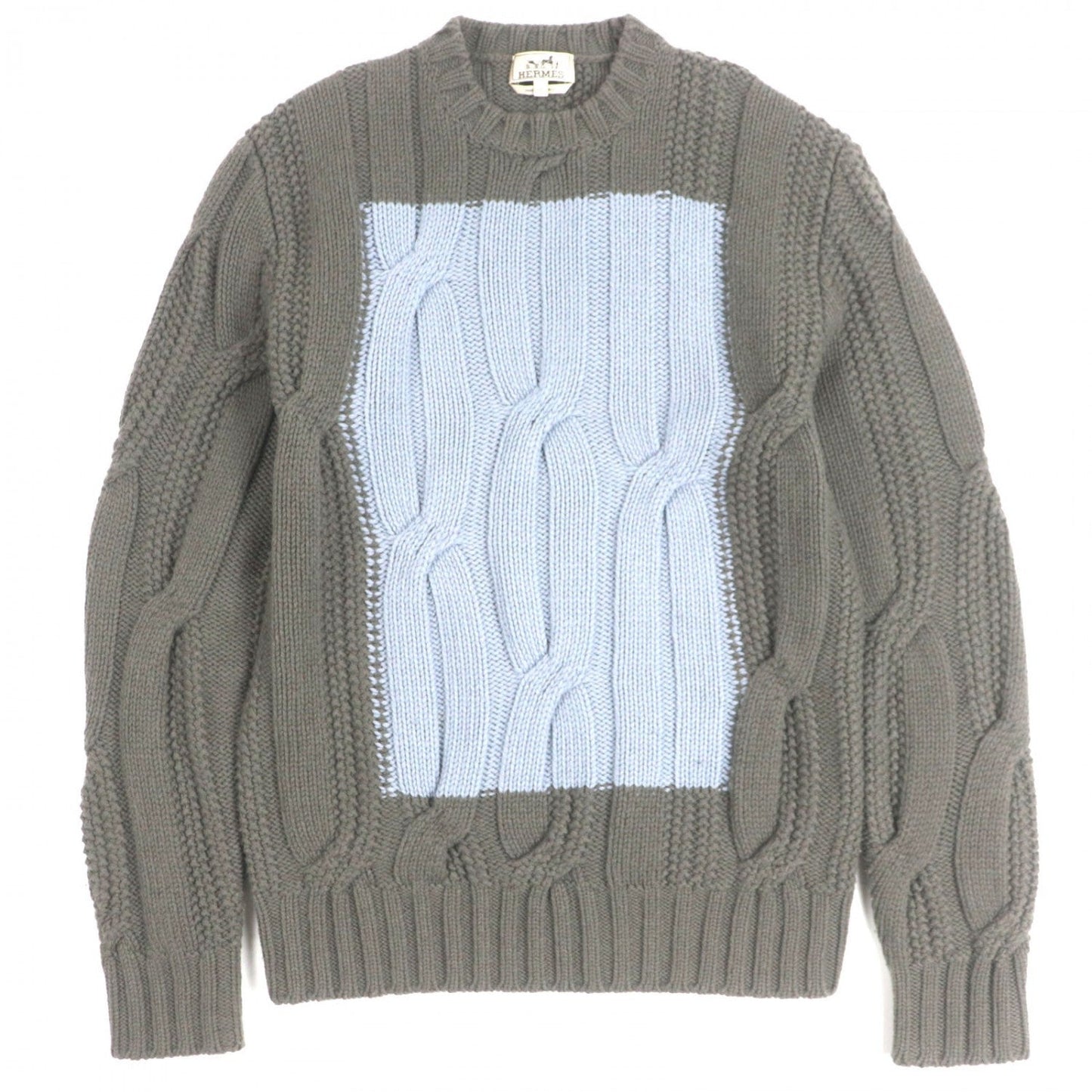HERMES sweater wool Charcoal gray blue M