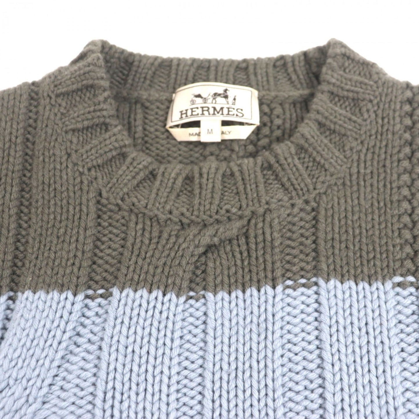 HERMES sweater wool Charcoal gray blue M