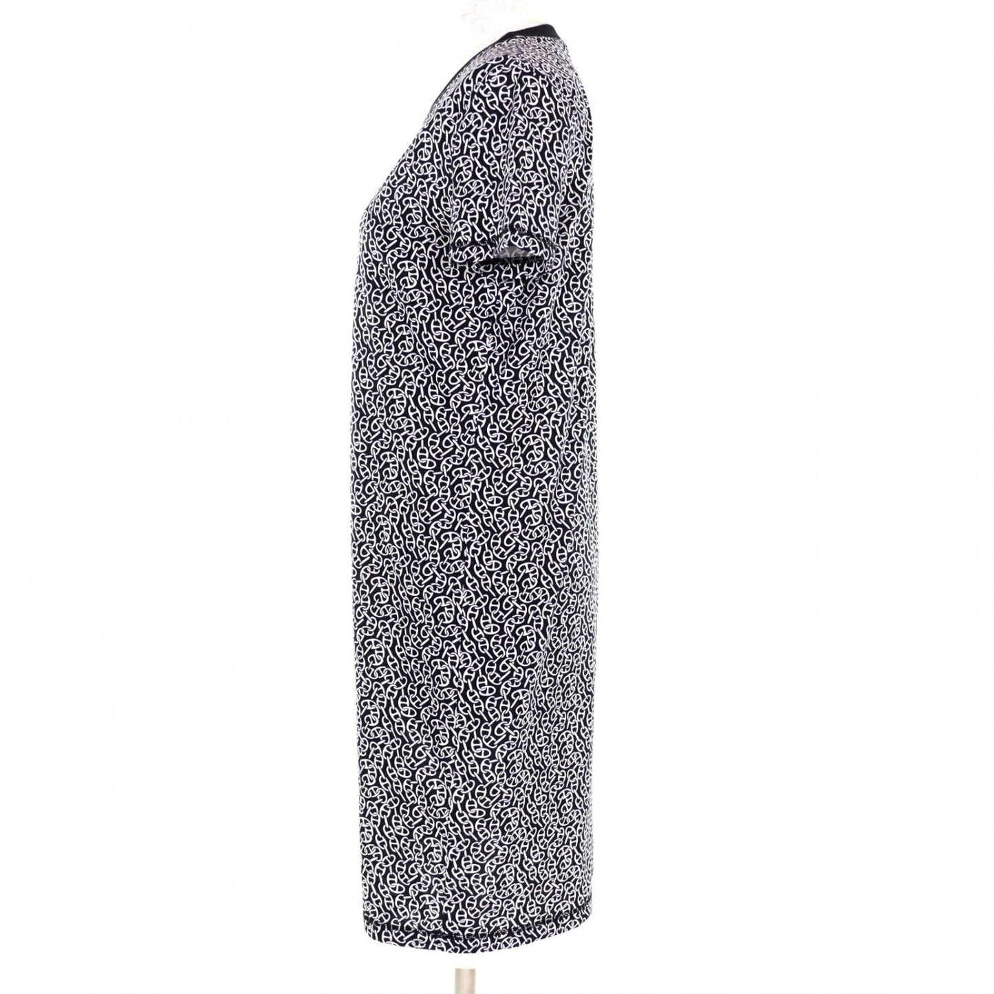 HERMES one piece 4E4521DB cotton Dark Navy White Naoussa Chaine Micro Naoussa Chaine 36