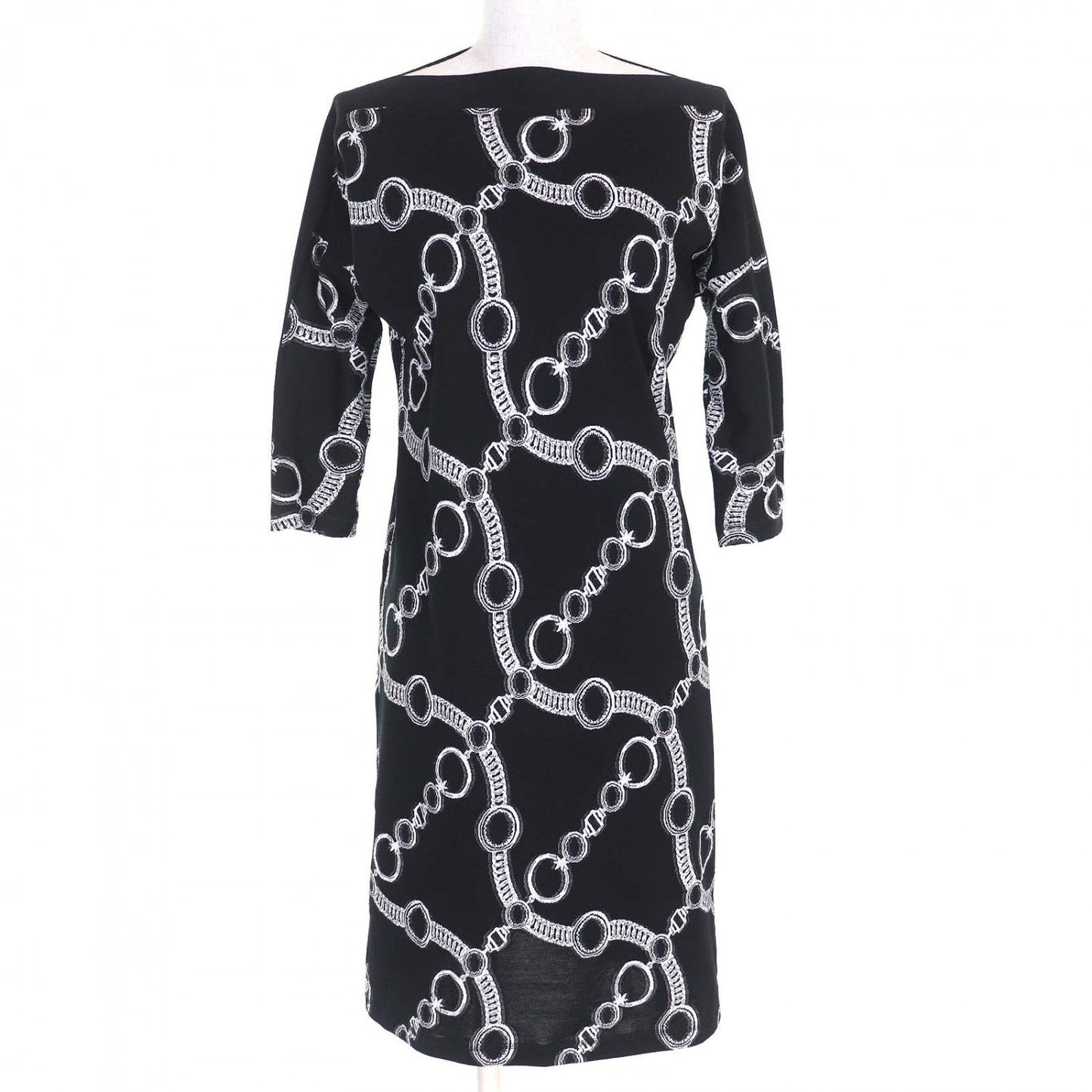 HERMES one piece 2E4503DZ cotton Black White 34