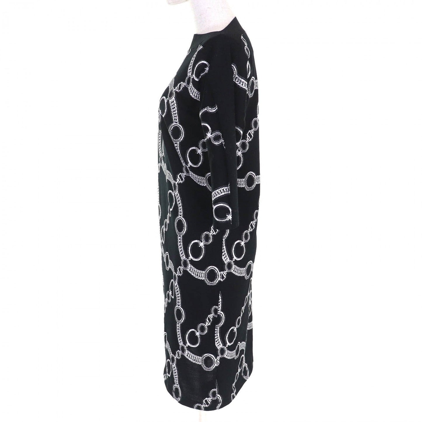 HERMES one piece 2E4503DZ cotton Black White 34