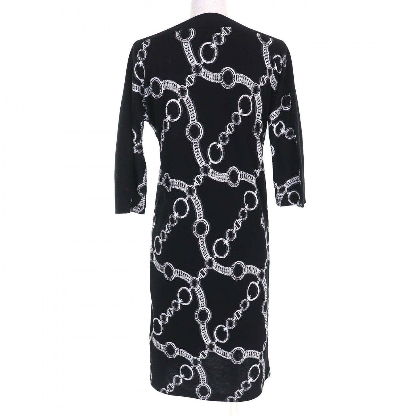 HERMES one piece 2E4503DZ cotton Black White 34
