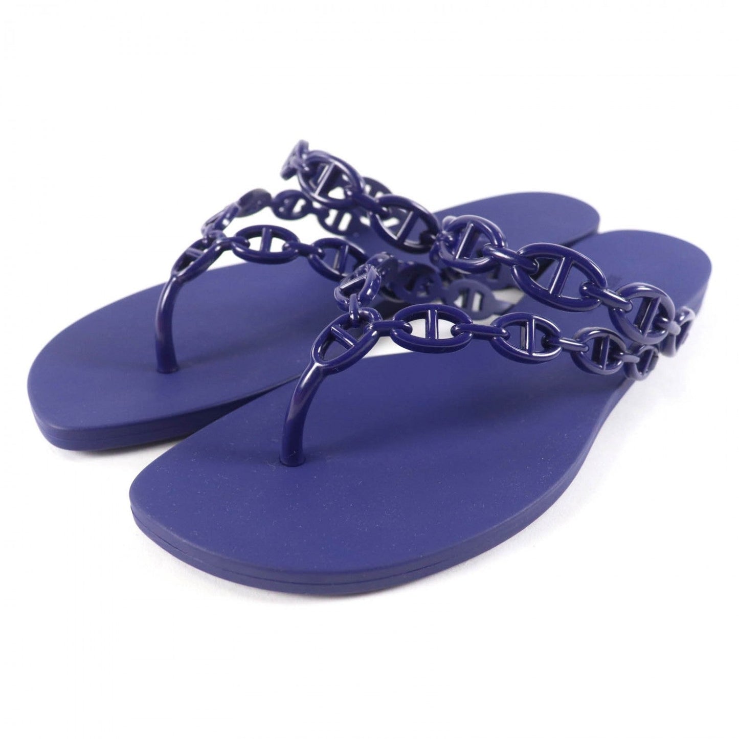 HERMES Sandals rubber Navy island 37