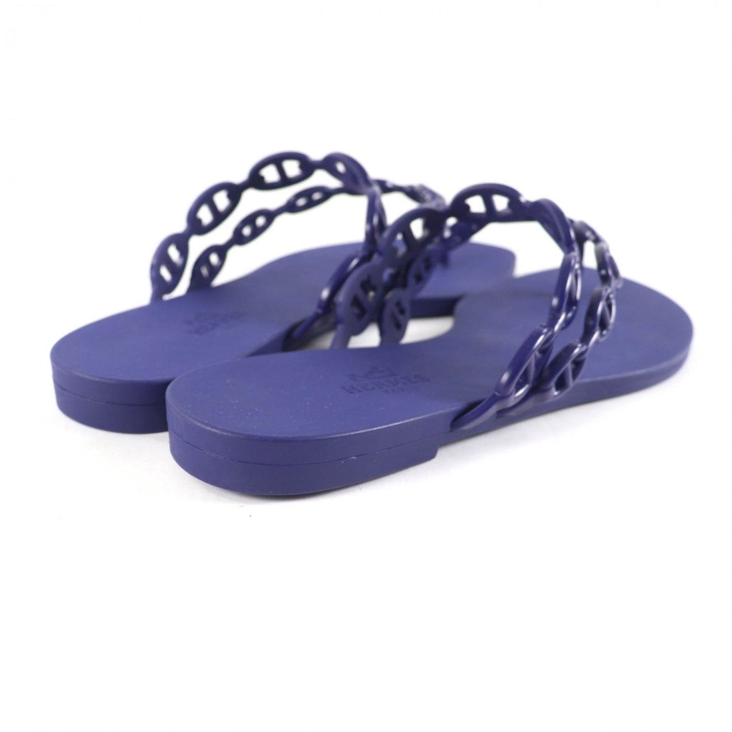 HERMES Sandals rubber Navy island 37