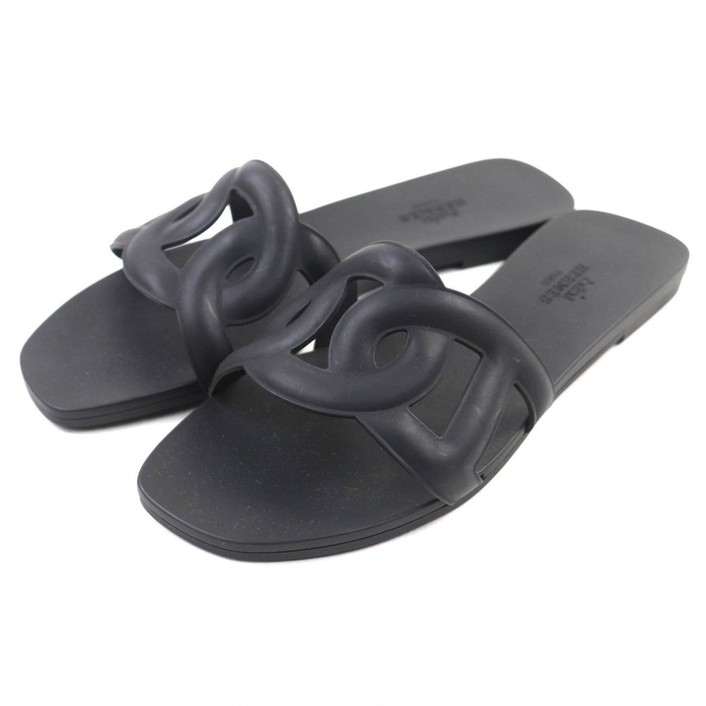 HERMES Sandals rubber black Aloha 36