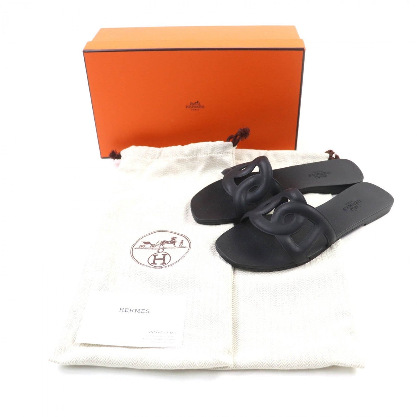HERMES Sandals rubber black Aloha 36
