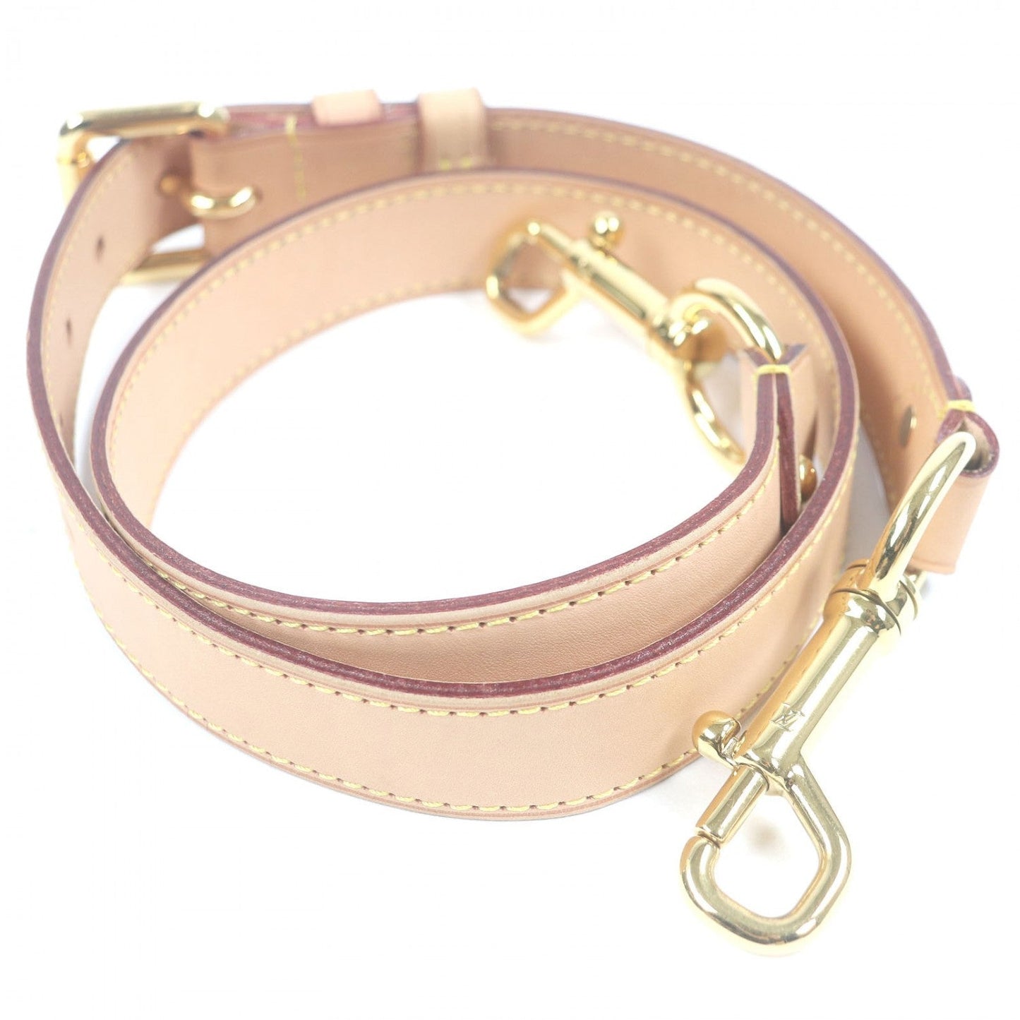 LOUIS VUITTON Shoulder strap Nume leather Beige gold