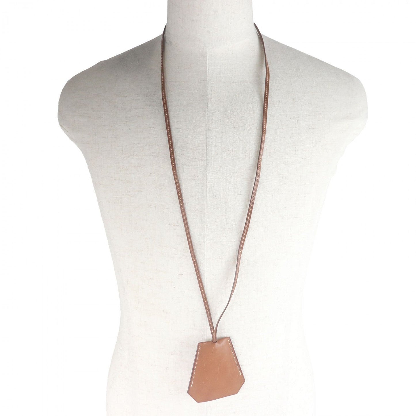 HERMES Necklace leather Brown