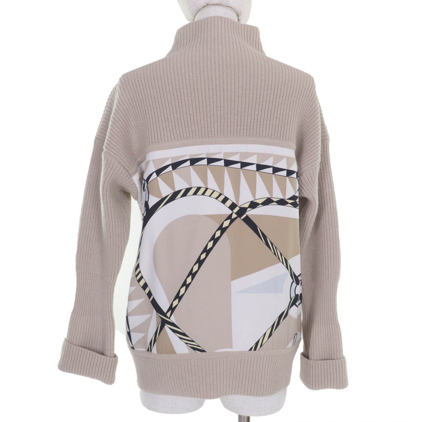 HERMES knit 3H2823DJ silk beige Figure Artistique 36