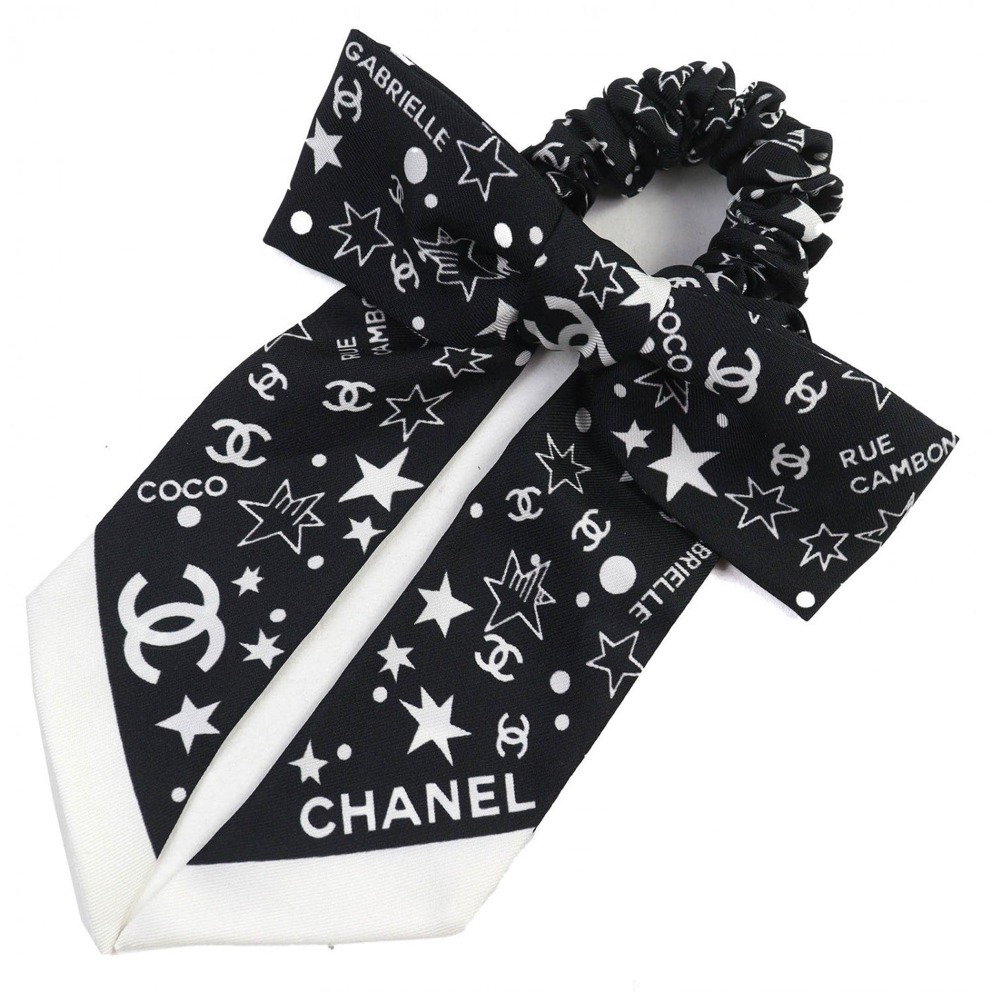 CHANEL hair accessory AAA890 silk Black White