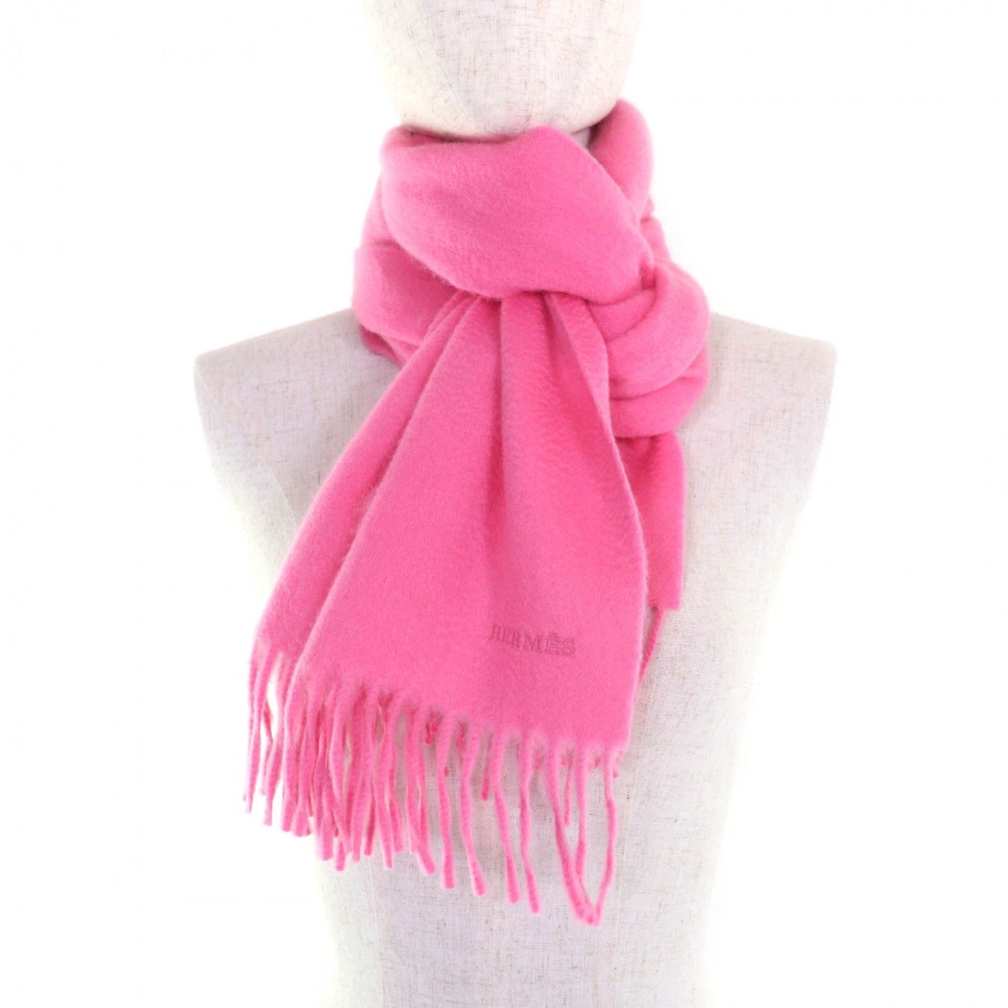 HERMES Scarf cashmere pink