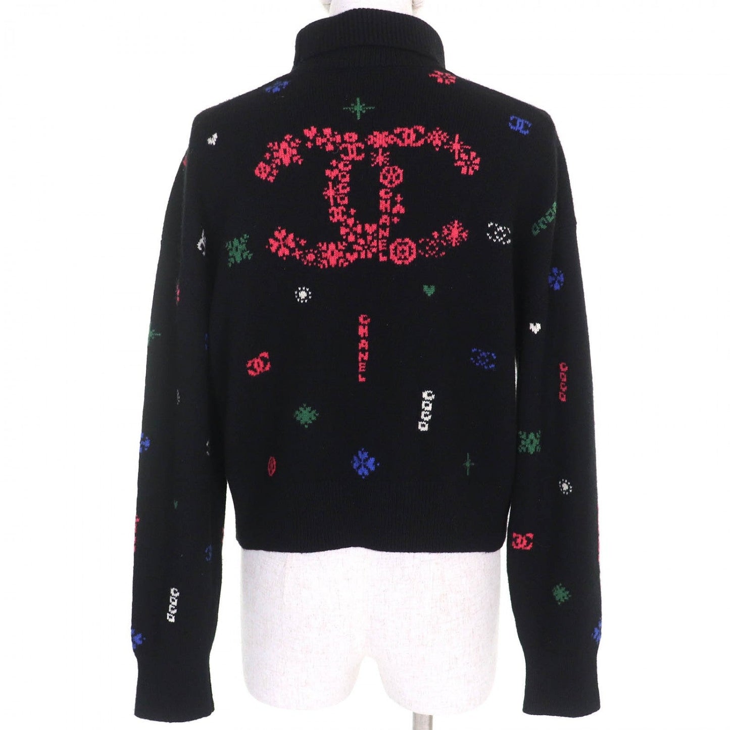 CHANEL knit P70647 21N cashmere Black multicolor 36