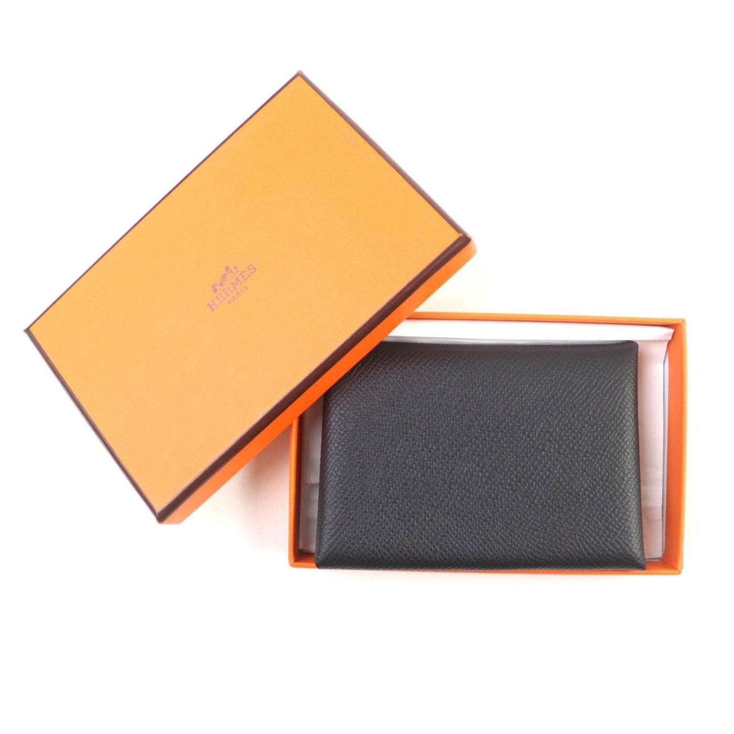 HERMES Coin case Epsom black Calvi duo