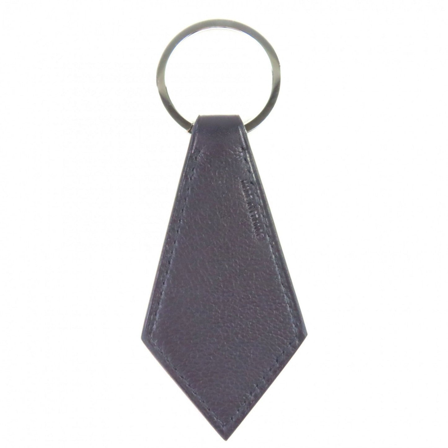 HERMES key ring leather Dark brown Porte cles Tab