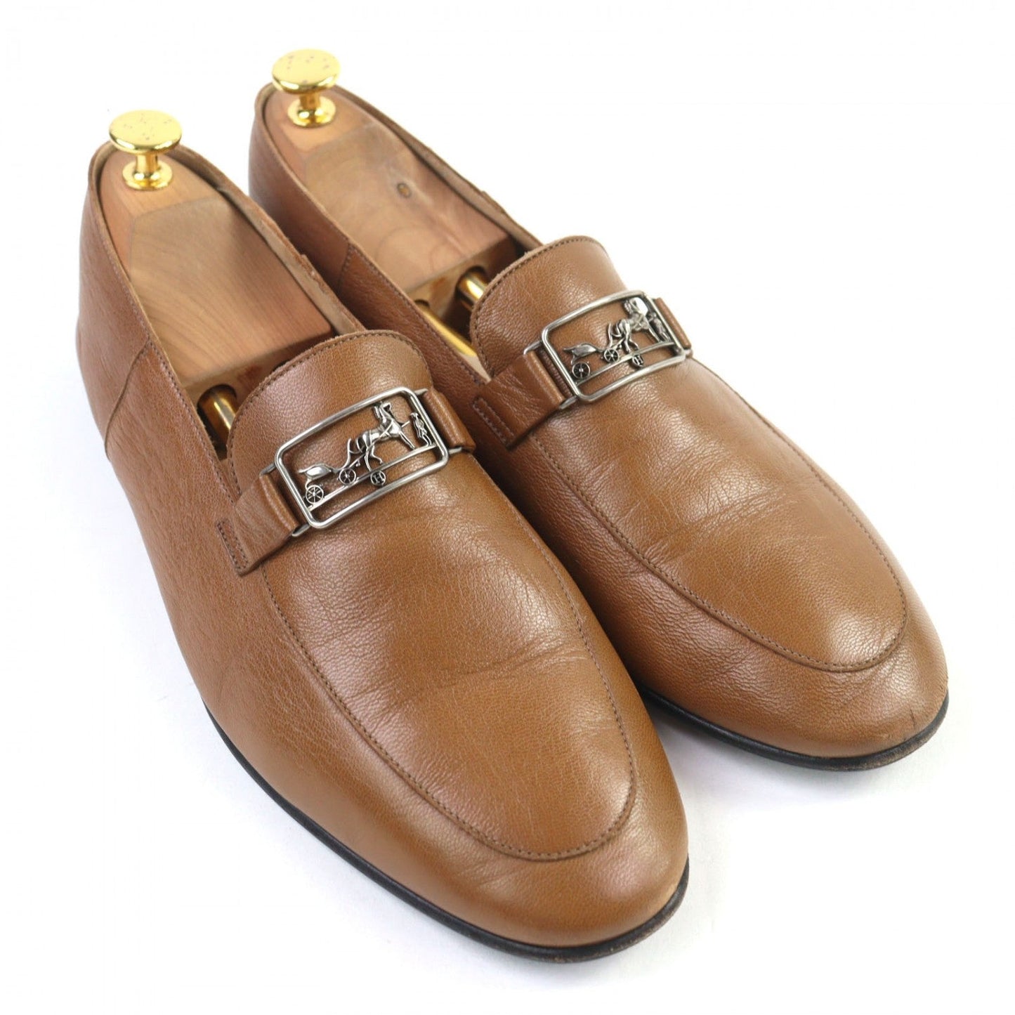 HERMES Leather shoes leather Brown 44