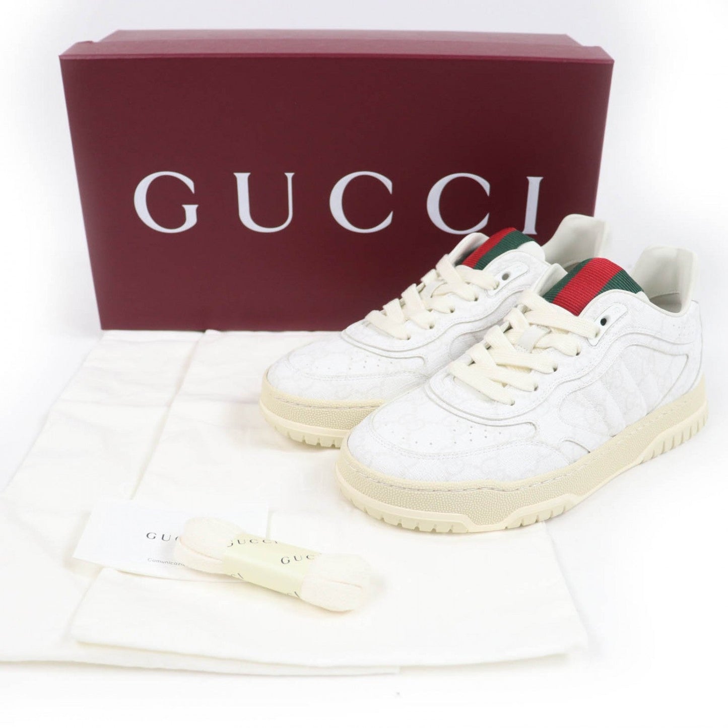 GUCCI Low cut sneakers 816818 GG Supreme white 36.5