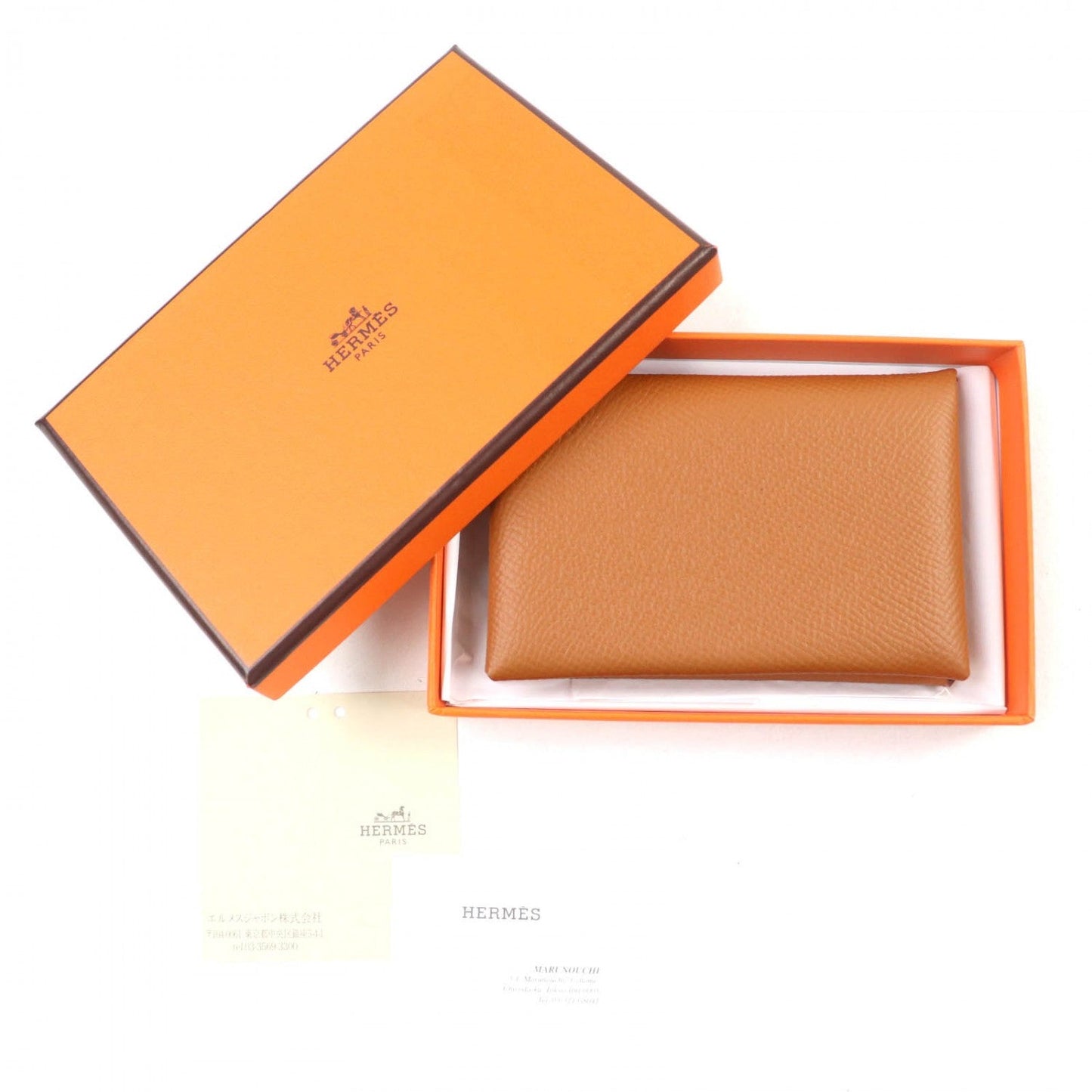 HERMES Card Case Epsom gold Calvi