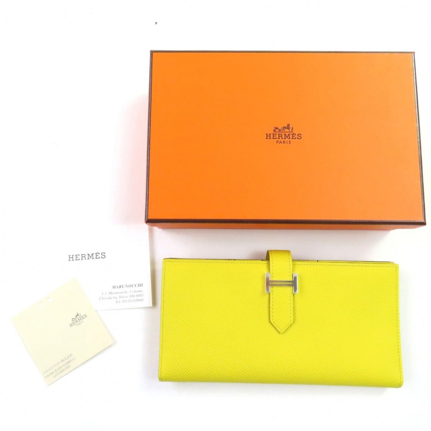HERMES Long Wallet Purse Epsom Jonapnapur Beansufla