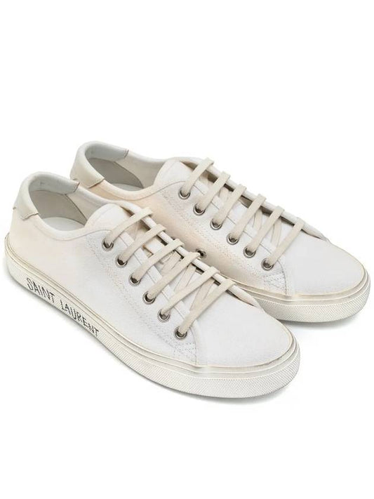 Luxury Saint Laurent Trending 2025 Women's Malibu Canvas Low Top Sneakers White