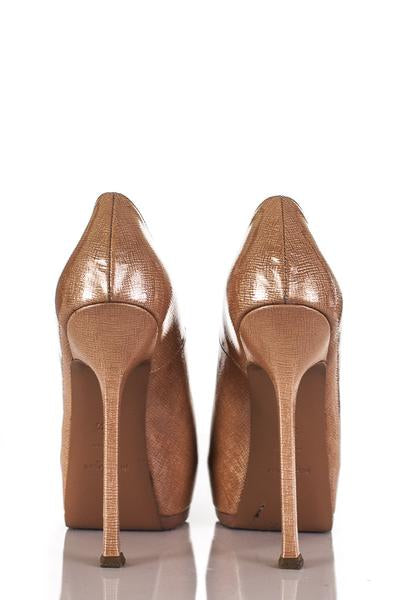 Luxury Saint Laurent Trending 2025 Beige Tribute Two Platform Pumps Size US 7.5 | EU 37.5