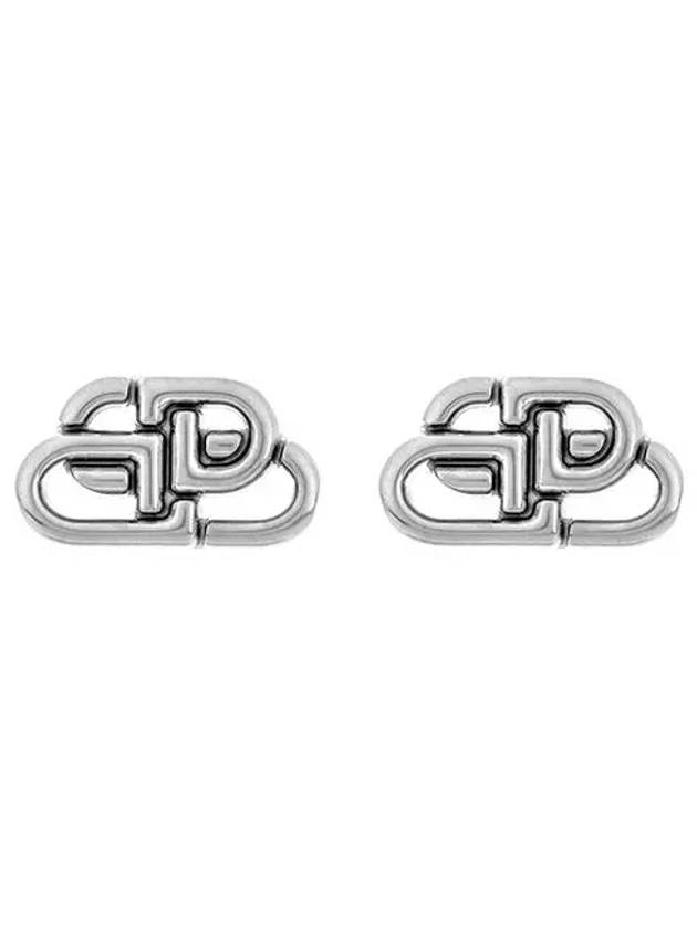 Luxury Balenciaga Trending 2025 BB Logo Stud Earrings Silver