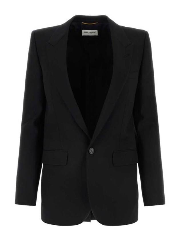 Luxury Saint Laurent Trending 2025 Women's Single Breasted Blazer Virgin Wool Jacket Black