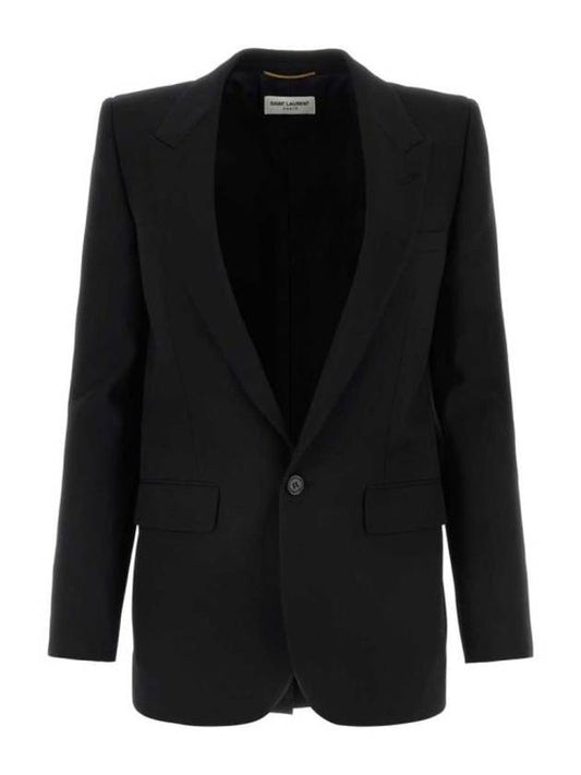 Luxury Saint Laurent Trending 2025 Women's Single Breasted Blazer Virgin Wool Jacket Black